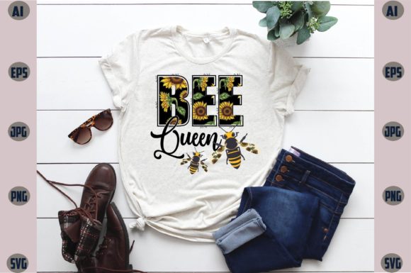 Bee Queen Sublimation: A Vibrant Graphic for T-Shirt Designs
