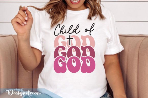 Child of God Retro Wavy SVG for T-Shirt Designs