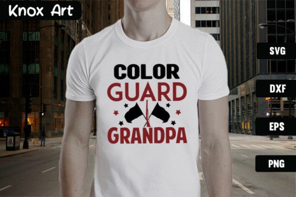 Color Guard Grandpa SVG Cut File for T-Shirt Designs