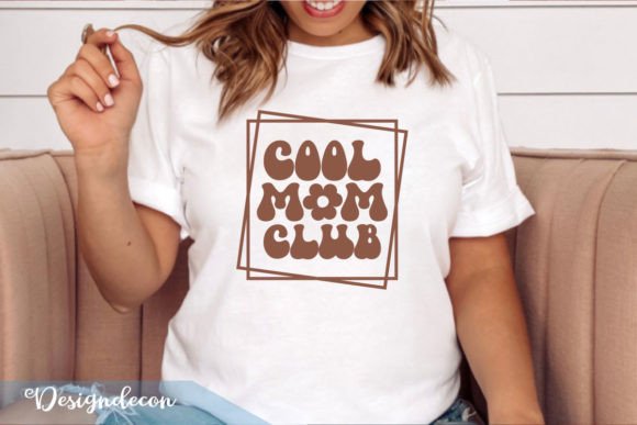 Cool Mom Club Retro Wavy SVG for Print Templates and Graphics