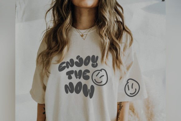 Enjoy the Now Smiley Face Svg Graffiti for T-Shirt Designs