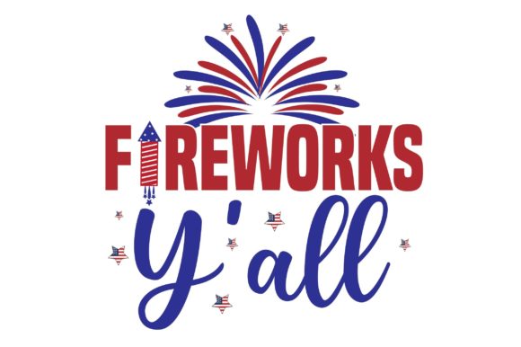 Fireworks Y’all Svg T-Shirt Design for Commercial Use