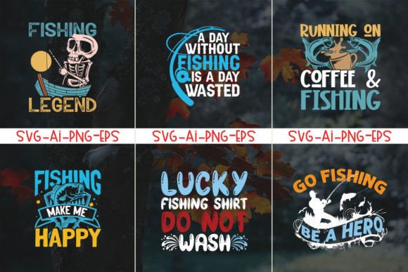 Fishing Bundle T-shirt Design Graphics