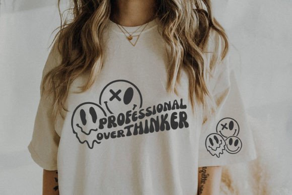 Professional Overthinker Smiley Face Graphics for T-Shirt Designs