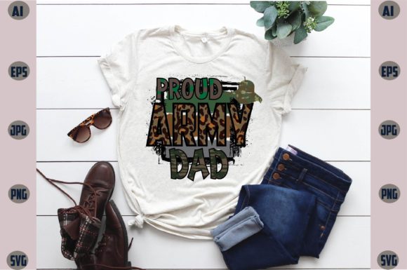 Proud Army Dad Sublimation Graphics for T-Shirt Designs