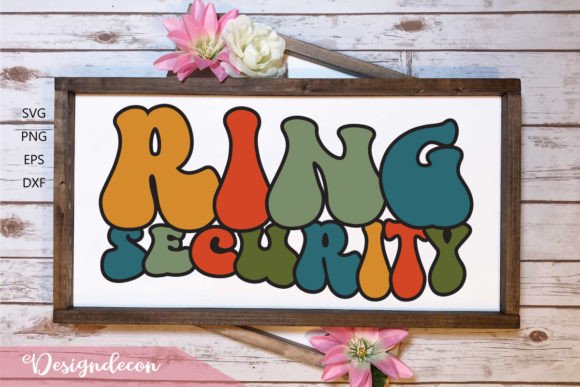 Ring Security Retro Wavy SVG for Print Templates and Graphics